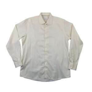 Eton Contemporary Men's 46 XL Yellow Cotton Dress Shirt European Quiet Luxury